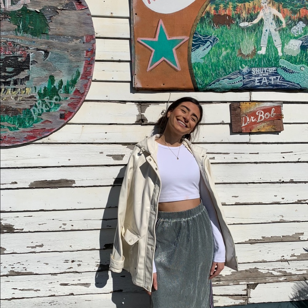 Metallic MIDI Skirt